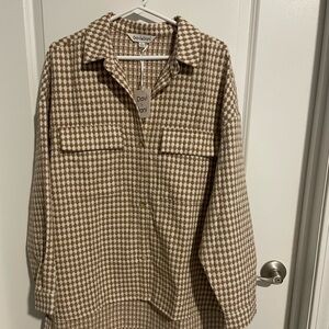 Brown and Cream Houndstooth jacket Davi & Dani
